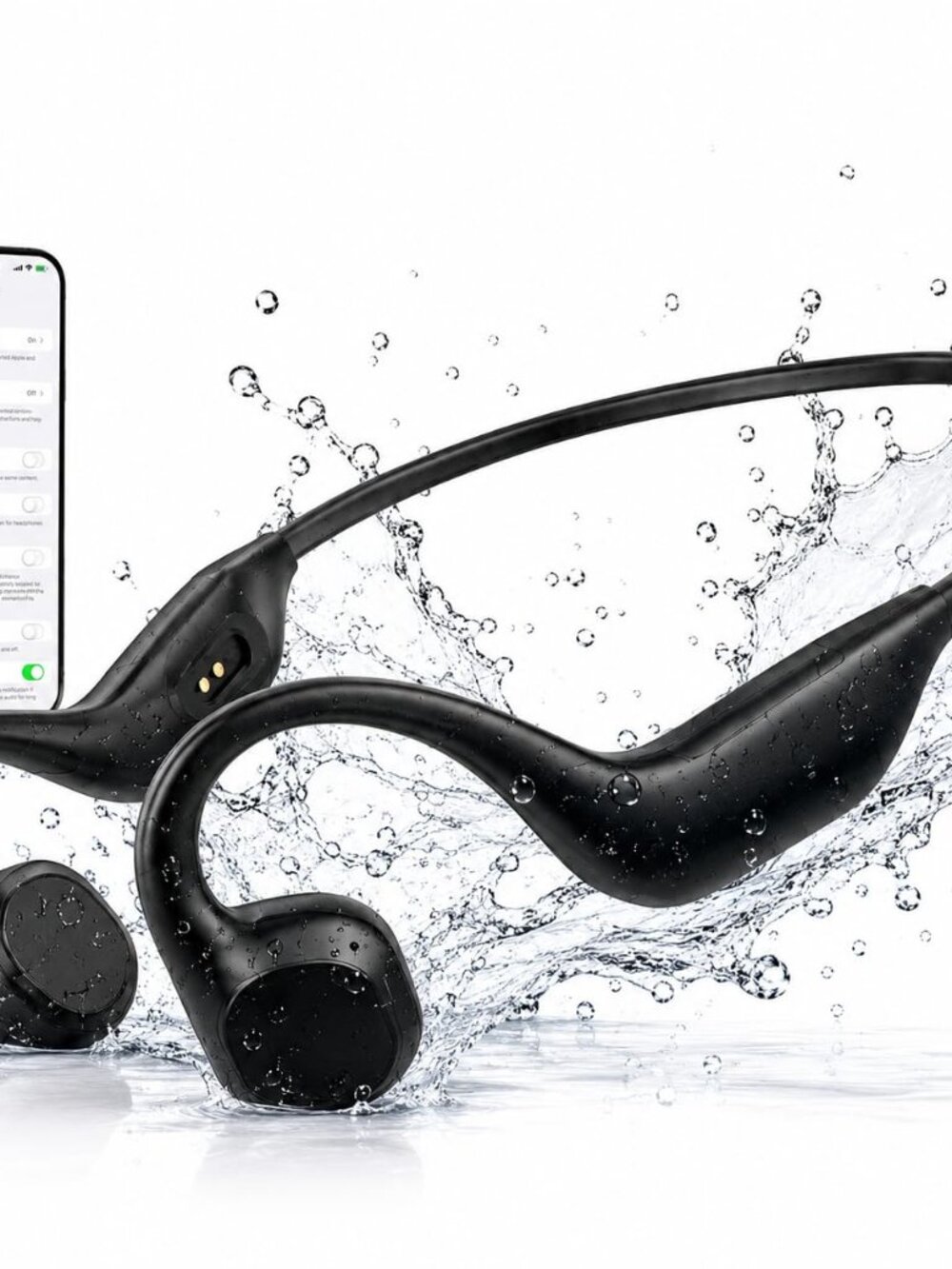 NEW Bone Conduction Headphones IPX8 Waterproof Open Ear Bluetooth 6.0 Wireless